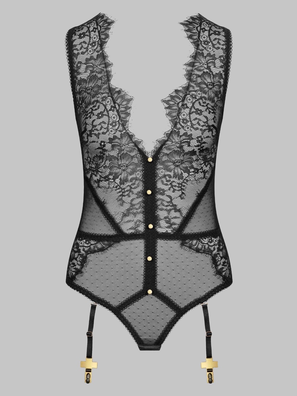 Maison - close. Sheer Black Lace Bodysuit size L - Picture 4 of 12